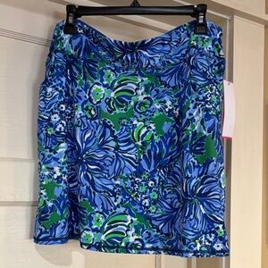 Lilly Pulitzer Luxletic Maryanna skort XL in Blue and Green
